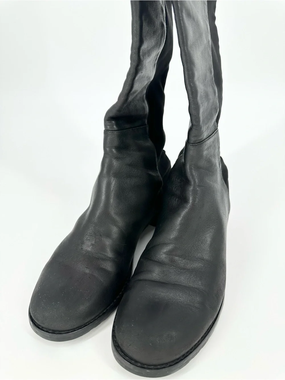 Stuart Weitzman 5050 Over-The-Knee Boots Leather Black Stretchy